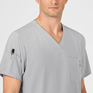 New Style Gray <b>Scrub</b> <b>Set</b> V-Neck Medical <b>Scrub</b> Suits Men <b>Scrub</b> <b>Set</b> For Unisex Hospital Clothing Wholesale Manufacturer - Product Image 5