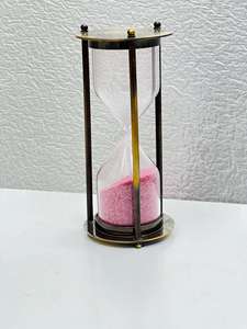 Sablier 3D en laiton massif de 6 pouces, finition Commando, motif animal et ange |   Pièce de table décorative vintage en fonte pour la remise des diplômes - Product Image 4