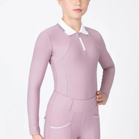 Chemise de base pour l'équitation pour enfants, tissu extensible doux, coupe décontractée élégante, confortable, haute qualité, évacuation de l'humidité, respirante