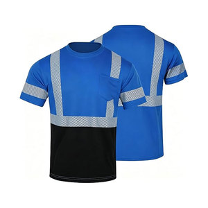 Camiseta de Seguridad Reflectante para Hombre, Manga Corta, Cuello Redondo, Estilo Ropa de Trabajo, Diseño a Rayas, Secado Rápido, Corte Regular, 100% Poliéster - Product Image 6