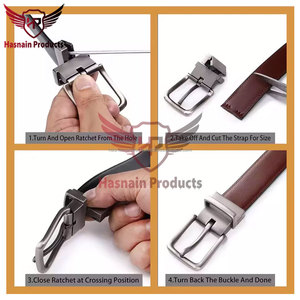 Cinturón de moda para hombre de cuero genuino hecho en fábrica de calidad superior con hebilla suave, agujeros ajustables, precios al por mayor - Product Image 2