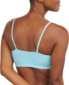 Women String Bralette Cotton Wireless Light Support Sports <b>Bra</b> Crop Top For Daily Wear Yoga Fitness OEM Private Label <b>Blue</b> Gray - Product Image 2