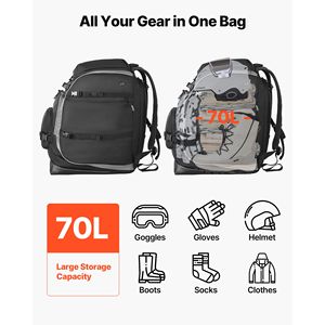 Zaino da Viaggio 70L per Sci e Snowboard, Impermeabile, Fondo Esterno Resistente, Borsa in Oxford 1680D per Attrezzatura - Product Image 2