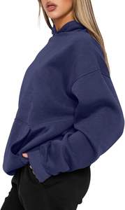 Sudadera con Capucha Tejida para Mujer, Cálida para Invierno, Textura Suave y Afelpada, Forma Flexible, Capucha Lisa, Estilo Casual, Cómoda, Ropa Urbana, Duradera - Product Image 5