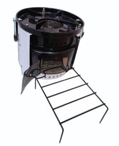 Poêle à bois moderne autoportant en acier inoxydable, écologique, portable, pour le camping, avec rangement pour bûches - Product Image 5