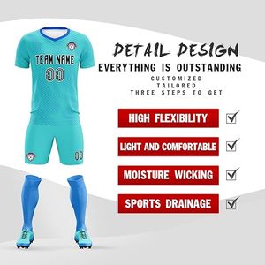 Uniformes y Pantalones Cortos de Fútbol Personalizados, Tela Transpirable que Absorbe la Humedad, Precio de Fábrica al por Mayor, Nombre y Número del Jugador - Product Image 3