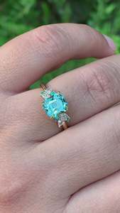 Anillo de Topacio para Mujer, Corte Cojín, Engaste de Garras, Estilo Geométrico Clásico, Anillo de Compromiso con Gema - Product Image 3