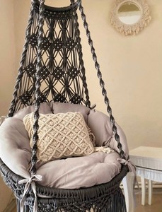 Hamac suspendu en macramé fait main, siège en coton suspendu - Product Image 2