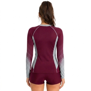 Women's Casual Breathable Compression <b>Shirt</b> Custom Wholesale Rash Guard for <b>Swimming</b> Wear - Product Image 2