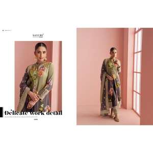 Aujourd'hui, nous présentons le costume Salwar Pulkari de la créatrice Sayuri en soie de qualité supérieure avec un imprimé numérique élégant et une magnifique broderie de sequins. - Product Image 2