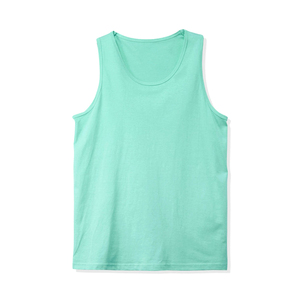 Camiseta sin Mangas de Gimnasio 100% Algodón, Precio de Fábrica, Logotipo Personalizado, Lisa, sin Mangas, de Secado Rápido, Transpirable, Tejida, para Hombre - Product Image 1