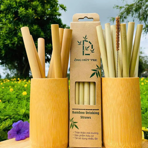 10pcs Bamboo <b>Straws</b> Travel Set <b>Reusable</b> Biodegradable Natural <b>Straws</b> with Pouch for On-the-go Eco Friendly - Product Image 1