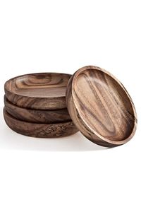 Handmade Durable Wooden Round Coaster-Classic Style Kitchen <b>Drink</b> Coaster - Product Image 2