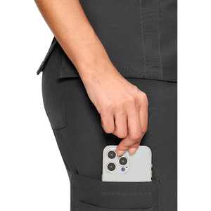 Nuevo Conjunto de Uniforme Médico Unisex con Cuello en V, Color Gris Oscuro, Algodón y Poliéster, Pantalones con Bolsillos, Transpirable y Antiarrugas - Product Image 5