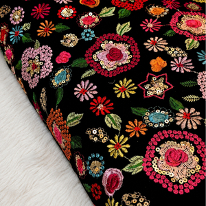 Velvet Embroidered Fabric For Abaya Kaftan Modest Wear Gulf UAE Designer Garment Textile Export Quality <b>Material</b> For Fashion Hub - Product Image 6