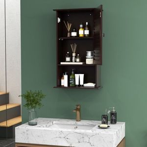 Armadietto da Bagno a Parete con Singola Anta, Ripiano Regolabile in Altezza per Mensole da Bagno - Product Image 2
