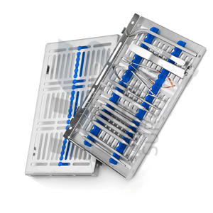 Kit de chirurgie dentaire micro-parodontale, 10 pièces, acier inoxydable, revêtement noir, manuel, stérilisable, CE ISO - Product Image 1