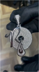 CONCEPTION Colgante de Moissanita Personalizado, Redondo, con Cadena, Estilo Hiphop, Plata 925, VVS, con Incrustaciones de Moissanita - Product Image 3