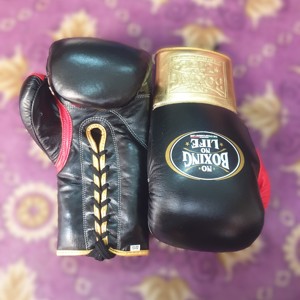 ถุงมือชกมวยหนังวัวแท้ รุ่น Custom No Boxing No Life สำหรับฝึกซ้อม ขนาด 16 ออนซ์ รับผลิตแบบ OEM - Product Image 2