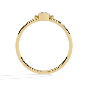 Anillos minimalistas de oro sólido de 14k con diamantes de talla redonda engastados en bisel para mujer, para regalo, compromiso, aniversario, boda - Product Image 4