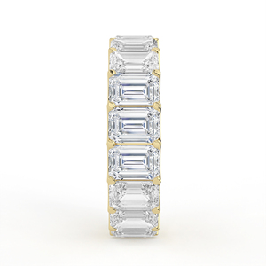Bague élégante à deux rangs de diamants taille émeraude, ouverte, en or blanc, minimaliste, géométrique, style statement - Product Image 5
