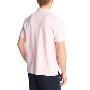 เสื้อโปโลแขนสั้นสีชมพูอ่อนสำหรับผู้ชาย สีพื้น ผ้าถัก ระบายอากาศได้ดี ผ้าฝ้าย ทรงปกติ - Product Image 2