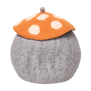 Cute Mushroom Shape Wool Felt Cat <b>Bed</b> Cave Soft Round Indoor Pet House for Cats All Seasons Hand Wash Only - Product Image 2