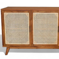 Meuble de rangement rectangulaire en rotin tressé de style luxueux pour salon et mobilier de jardin