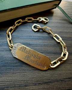 Engravable ID Nameplate <b>Bracelet</b> Pave Cluster Paperclip Chain Link Wear Wholesale 14K 18K Gold 925 <b>Silver</b> Unisex Statement Fine - Product Image 6
