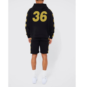 Conjunto de dos piezas de pantalones cortos para correr 2026, conjunto de sudaderas con media cremallera de ajuste slim, conjunto de chándal de alta calidad con logotipo personalizado para hombre - Product Image 3