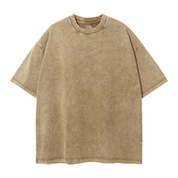Camiseta de Hombre Lisa Teñida al por Mayor, Profesional, Sostenible, Orgánica, de Jersey Pesado de 260g, con Logotipo Personalizado Impreso en Serigrafía