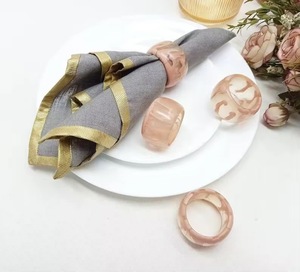 Modern Blue <b>Resin</b> Round Napkin <b>Rings</b> for Wedding Party Table Decor - Product Image 3