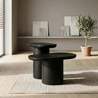 Table basse ronde en bois rustique faite à la main, style antique, meubles de salon