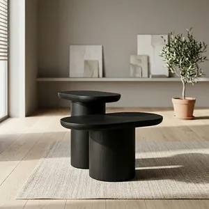 Handmade <b>Rustic</b> Round Wooden <b>Side</b> <b>Table</b> Antique Style Living Room Furniture - Product Image 6