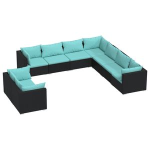 Conjunto de Muebles de Jardín de Diseño Moderno en Ratán Sintético Negro - Product Image 2