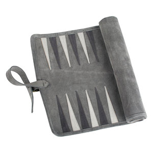 Custom Foldable Portable Luxury Leather Travel <b>Backgammon</b> Roll <b>Set</b> for Party Use - Product Image 2
