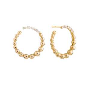Pendientes de Diamantes Cultivados en Laboratorio con Cuentas Redondas en Forma de Bola, Personalizados, de Oro Sólido de 14K y 18K, Minimalistas, Únicos, para Novia, Joyería de Boda - Product Image 1
