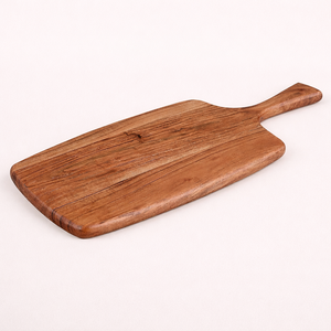 Planche à découper en bois à long manche, épaisse et durable, compatible couteaux, finition lisse, idéale pour couper, servir et préparer - Product Image 1