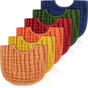 Bavoirs en mousseline réutilisables 100% bambou, essentiels au quotidien - Product Image 1