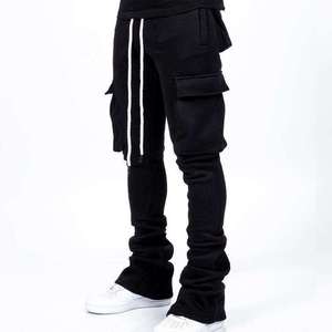 Joggers cargo empilés personnalisés pour hommes en coton épais French Terry, multi-poches, style streetwear, pantalon de survêtement Y2K, mode OEM ODM - Product Image 5