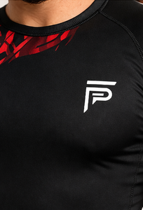 Men’s <b>Custom</b> <b>Compression</b> <b>Shirt</b> Long Sleeve Gym Fitness Rashguard Quick Dry Breathable Sports T <b>Shirt</b> Red Black <b>Design</b> - Product Image 5