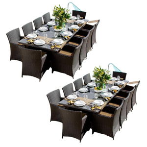 Juego de sillas y comedor de ratán de buena calidad, juego de restaurante de madera de teca maciza con diseño moderno y sencillo, producto Costumiz - Product Image 4