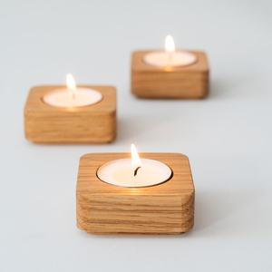 Porte-bougie décoratif en bois rustique pour bougies chauffe-plat - Product Image 3