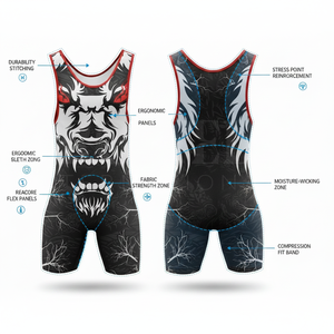 Traje de Compresión Personalizado OEM, Suave y Duradero, para Lucha Libre, Mono sin Mangas para Grappling, Ropa Deportiva para Entrenamiento de MMA - Product Image 2