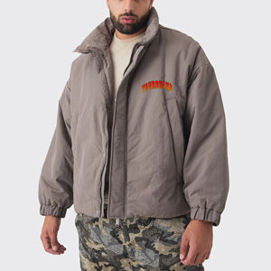 Blouson d'hiver matelassé imperméable sur mesure pour homme 2026, col montant, coupe-vent à capuche, avec emplacement logo avant - Product Image 4