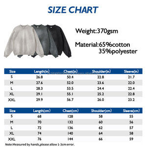 Custom Logo 370G Men's Monkey Washed Sweatshirt Crewneck French Terry <b>Retro</b> Streetwear Baggy Drop Shoulder Sweatshirt for Men - Product Image 3