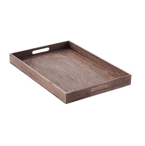 Bandeja Redonda de Madera de Nogal Pulido, Ecológica, Duradera, de Alta Calidad, Moderna, para Servir en Casa, Hotel o Restaurante - Product Image 5