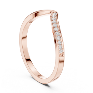 Bague de luxe en platine à motif ondulé avec diamants superposables incurvés, cadeau de fiançailles, bague d'anniversaire de mariage pour femme - Product Image 3