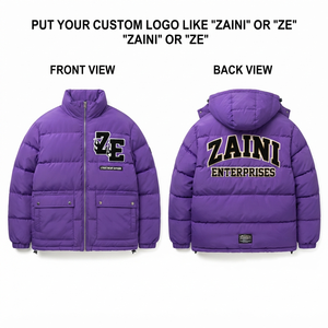 ZAINI <b>Men's</b> Winter Garment Dyed Camouflage Long 500g Polyester Pongee Puffer <b>Jacket</b> <b>Navy</b> <b>Quilted</b> Hooded Windproof & Waterproof - Product Image 1