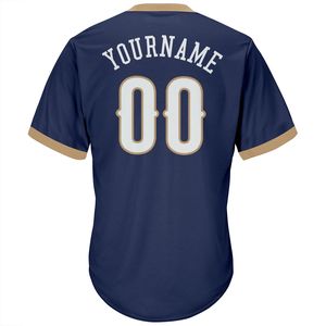 Maillot de baseball personnalisé bleu marine à col en V pour homme, manches courtes, nom de l'équipe sublimé, maille polyester, vêtement respirant et anti-humidité - Product Image 3